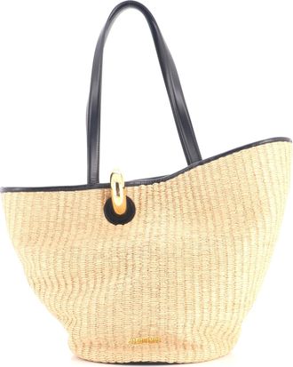 Jacquemus Le Bambola Tote Bag Raffia with Leather