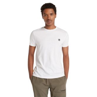Timberland Heren-T-shirt met ronde hals en River-borduursel (Wit)