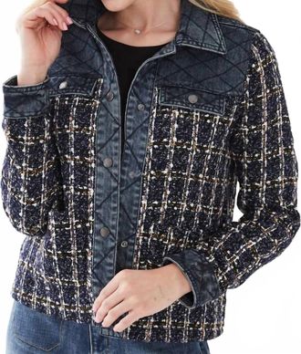FDJ Mixed Media Jacket In Isla Indigo