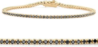 Pompeii3 1 3/4 Ct TW Black Diamond Tennis Bracelet 14k Yellow Gold 7