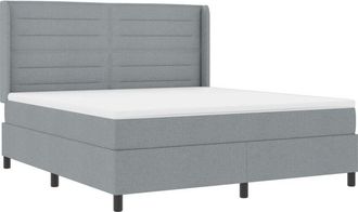 vidaXL Box Spring Bed with Mattress Light grey 180 x 200 cm Fabric vidaXL