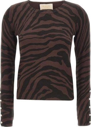 Kaos Ronde hals gebreid - Dames - Ronde hals truien - Bruin - M - Truien & Vesten