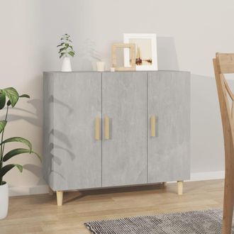 vidaXL Vidaxl - Aparador De Madera De Ingenier&iacute;a Gris Hormig&oacute;n 90x34x80 Cm