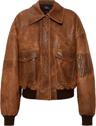 Amiri Pockets Zip-up Leather Jacket