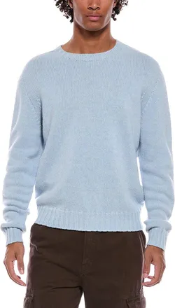 Palm Angels Curved Logo Wool-Blend Crewneck Sweater