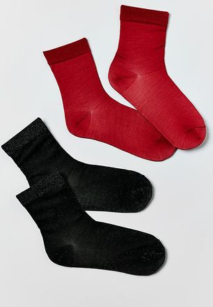 Maeve Opaque Lurex Socks, Set of 2
