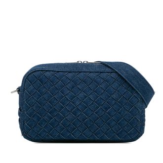 Bottega Veneta Gequilted Denim Schoudertas