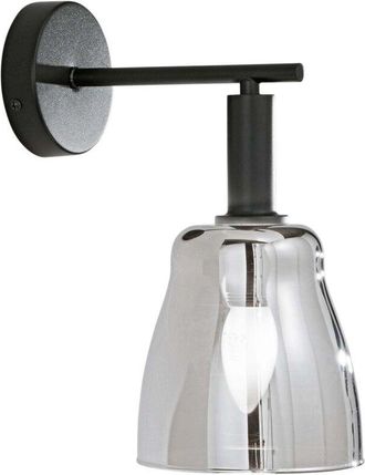 Luce-Ambiente-Design Applique weizen in metallo nero e vetro cromato