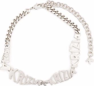 Krizia Collana con placca logo - Argento