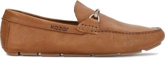 Kazar Leren Mocassins met Smockwerk - Heren - Loafers - Bruin - 40 EU - Leer - Schoenen