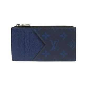 Louis Vuitton Pre-owned Wallets, male, Blue, Size: ONE SIZE Pre-owned Coin Card Folder Monogram Leather Card Case