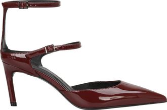 BOSS Gracey Ankle Strap Pointed Toe Pump in Dark Red at Nordstrom, Size 12