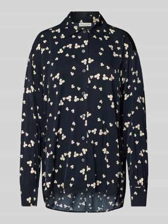 Marc O'Polo Oversized Langarmbluse aus reiner Viskose in Marine, Gr&ouml;&szlig;e 34