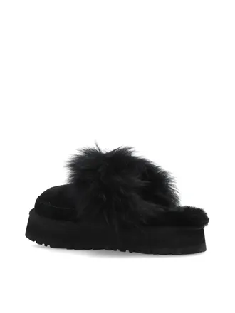 UGG Womens Disquette Chalet Slippers Black Shoes > Sandals