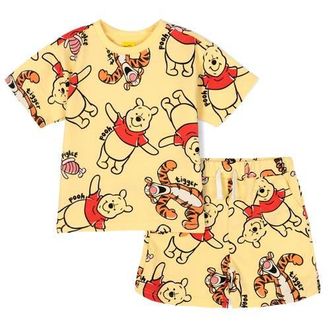 Disney Winnie the Pooh Baby French Terry 2-Piece T-Shirt and Shorts Set in Pooh Tigger Yellow at Nordstrom, Size 18M