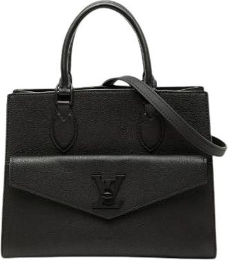 Louis Vuitton Pre-owned Lockme Grain Calf Leather 2way Bag - Dames - Vintage Shopper - Zwart - ONE Size - Leer - Vintage
