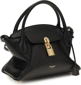 Balmain Womens Black Calf Leather Bos Taurus Shoulder Bag