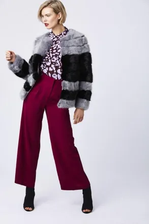JayLey Womens Grey Emma Coat