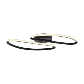 QAZQA Dise&ntilde;o Plaf&oacute;n De Dise&ntilde;o Negro Mate 65 Cm Regulable En 3 Pasos 2-luces - Pepe Aluminio /pl&aacute;stico /acero Org&aacute;nica Incluye Led Max. 2 X 28 Watt - Qazqa