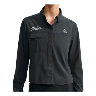 Nike (WMNS) Nike x ACG Aireez Button-Up Graphic Trail Shirt Dark Smoke Grey White IU8152-070