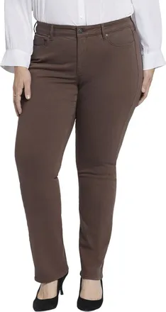 NYDJ Nydj Plus Marilyn Coffee Bean Straight Leg Jean