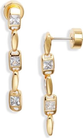 Nordstrom Cubic Zirconia Linear Drop Earrings in Clear- Gold at Nordstrom