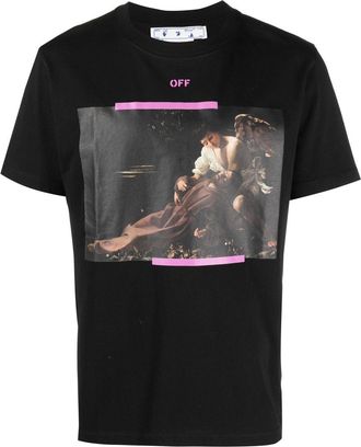Off-white Arrows-motif short-sleeved T-shirt - men - Cotton - L - Black