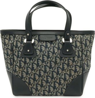 Dior Navy Trotter Handbag Tote Bag (Pre-Owned)