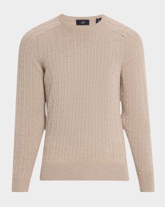 Dunhill Men & apos;s Cashmere Cable Knit Crewneck Sweater