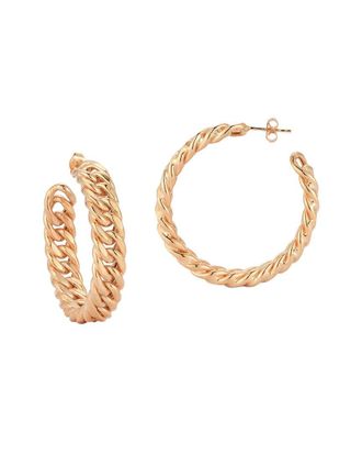 Chloe and Madison Chloe And Madison 14K Rose Gold Vermeil Large Bold Curb Chain Hoops