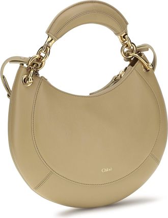 Chlo&eacute; Womens Marcie Shoulder Bag Dusty Beige Calf Leather Bos Taurus
