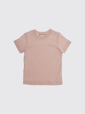Marni T-shirt da bambino in cotone con logo stampato e bottoni sulla spalla