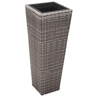 Berkfield Home Garden Raised Beds 3 pcs Poly Rattan Grey