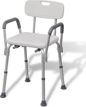 vidaXL Silla De Ducha De Aluminio Blanco Vidaxl
