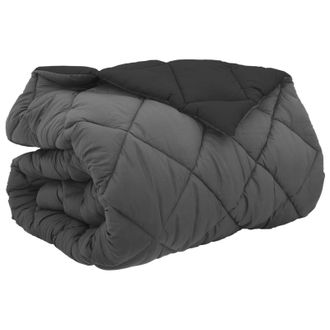 vidaXL Edred&oacute;n De Invierno Negro Y Antracita 200 X 200 Cm Microfibra Vidaxl