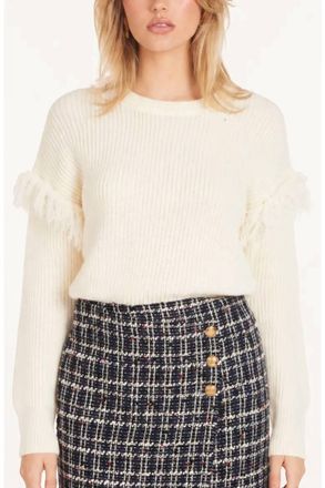 Bishop + Young Fringe Detail Sweater In Ivory