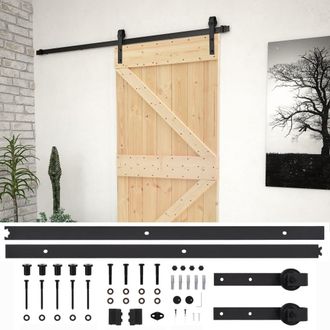 vidaXL Vidaxl - Puerta Corredera Con Herrajes Madera Maciza De Pino 100x210 Cm