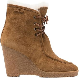 Isabel Marant Brown Suede Wedge Ankle Boots