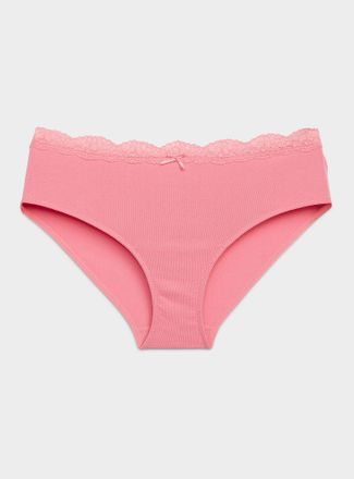 Miiyu Womens Lace-waist bikini panty Organic cotton