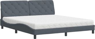 vidaXL Vidaxl - Cama Con Colch&oacute;n Terciopelo Gris Oscuro 180x200 Cm