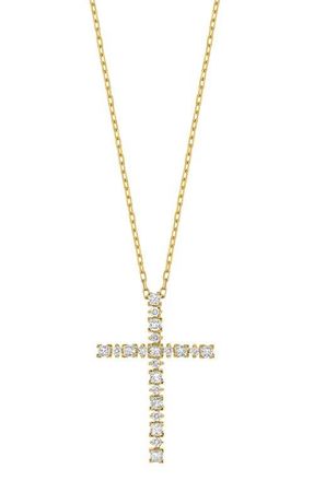Bony Levy Aviva Diamond Cross Pendant Necklace in 18K Yellow Gold/Diamond at Nordstrom