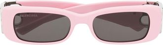 Balenciaga crystal-embellished square-frame sunglasses - unisex - Acetate - One Size - Pink