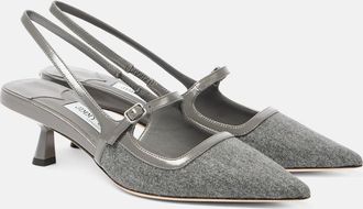 Jimmy Choo London Didi 45 flannel slingback pumps