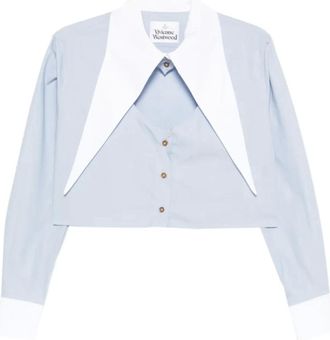 Vivienne Westwood Dames, Blouses & Shirts, Blauw, Maat: S Katoen