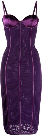 Fleur du Mal mesh bustier dress - women - Polyamide/Elastane - 2 - Purple
