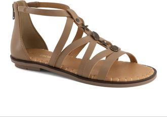 Andrea Womens Gladiator-Inspired Flat Sandal In Light Brown