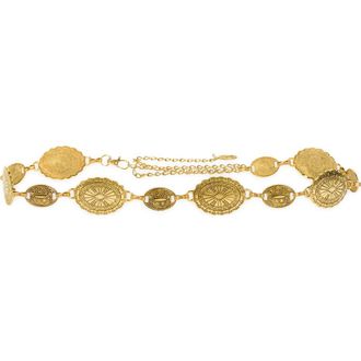 BP. Festival Engraved Medallion Belt in Gold at Nordstrom