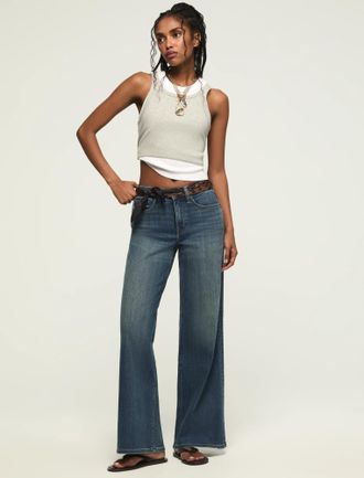 Lucky Brand Womens High Rise Stevie Wide Leg