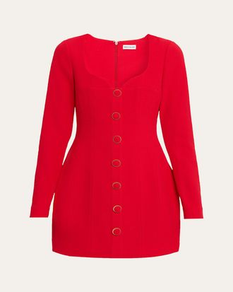 Rebecca Vallance Cameron Sweetheart Crepe Mini Dress