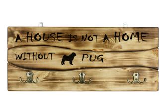 OEM Pug, Pug, Carlin: Percha Con Forma De Perro, Expositor De Medallas, Decoraci&oacute;n Del Hogar De Art-dog